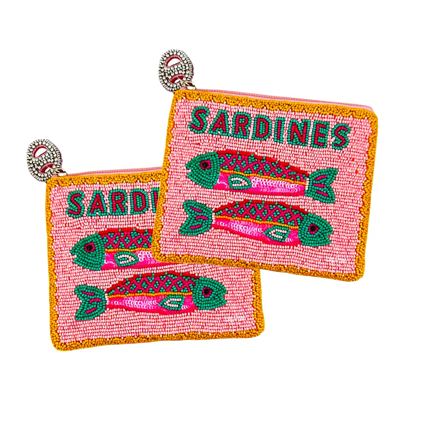 Beaded Sardines in a Tin Can Coin Pouch