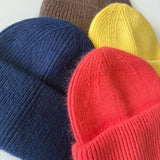 Royal Angora Beanie - Yellow Diamond