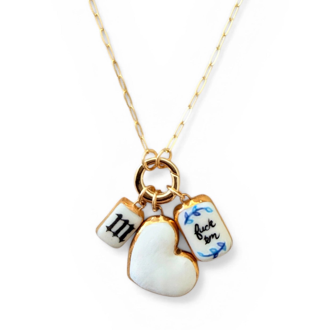 Large Heart Charm - White