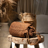 Buckety Raffia Bag - Brown