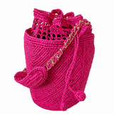 Buckety Raffia Bag - Pink