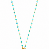 Turquoise Beaded Gold-Filled Chain Necklace