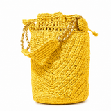 Buckety Raffia Bag - Yellow