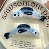 Decorative plate with fish design and 'amusement park' text