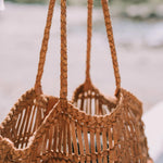 Leather woven bag detail