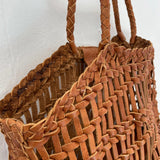 Leather woven bag detail