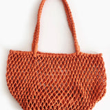 Woven Cotton Net Beach Bag - Terracotta