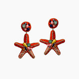 Beaded Starfish Earrings