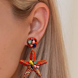 Beaded Starfish Earrings