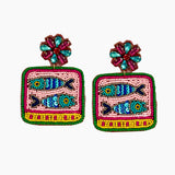 Sardines in a Tin Beaded Earrings