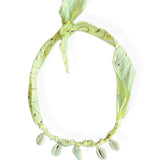 Yellow bandana necklace with shell charms