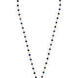 Dark Blue Kyanite Beaded Gold-Filled Chain Necklace