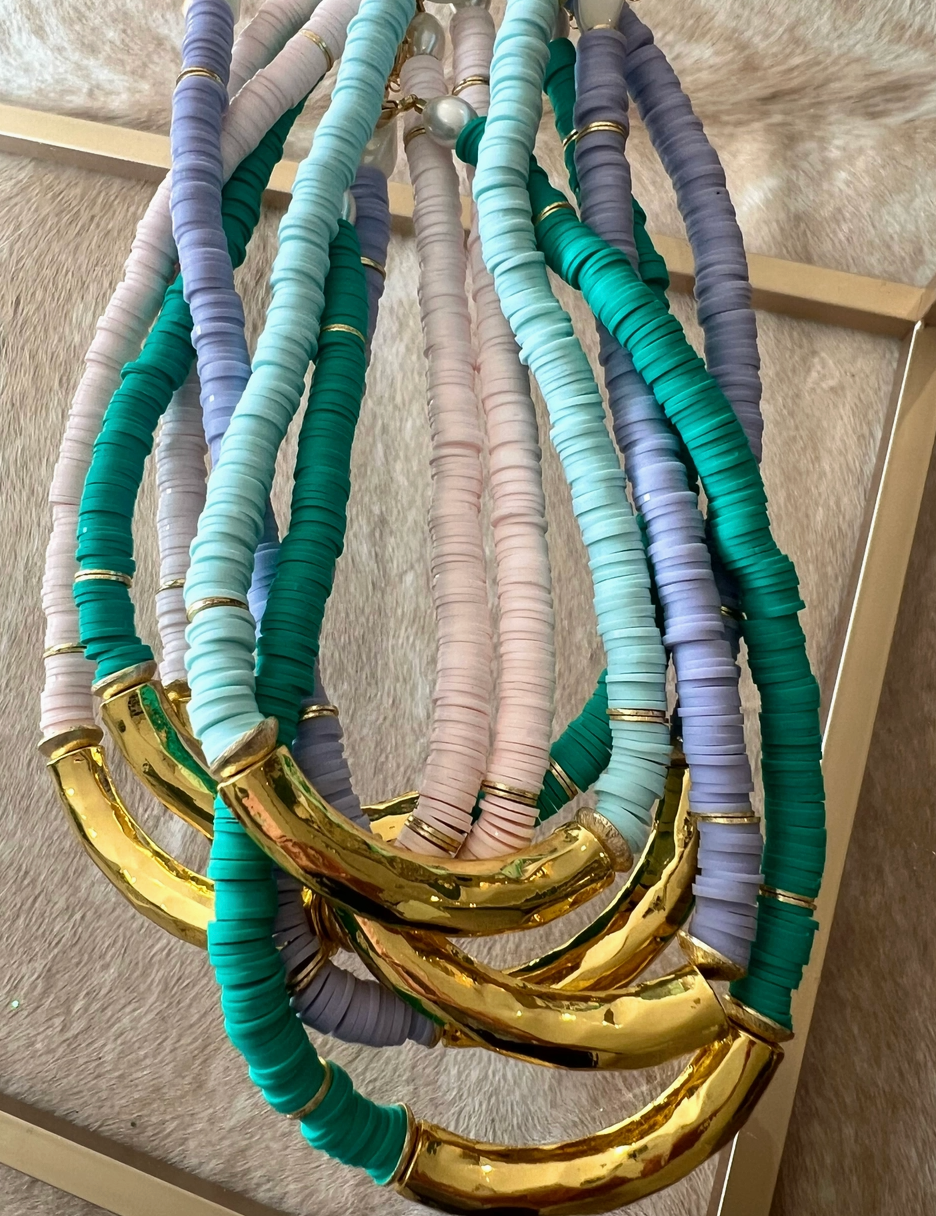 Vinyl Necklace - Turquoise