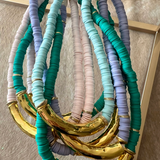 Vinyl Necklace - Turquoise